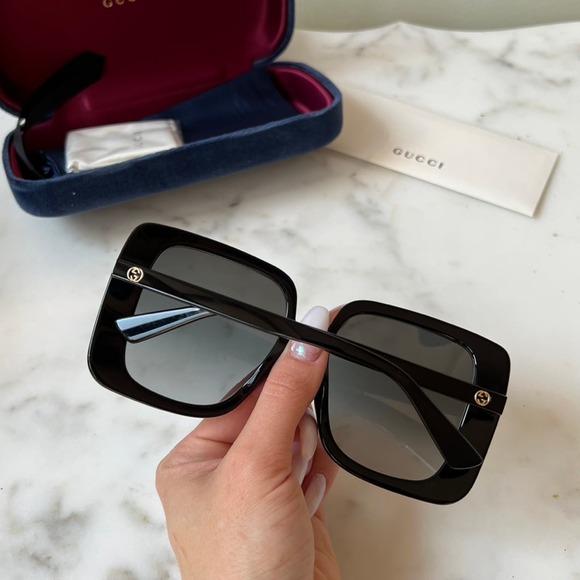 NEW Gucci GG1314S Black Oversized Square Sunglasses - Picture 3 of 10